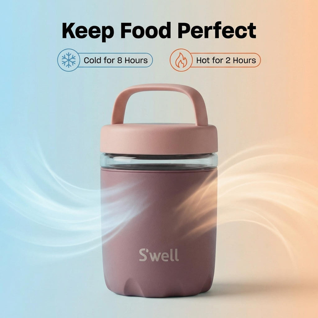 Glass 16oz Food Container | Glass+ Stainless Steel