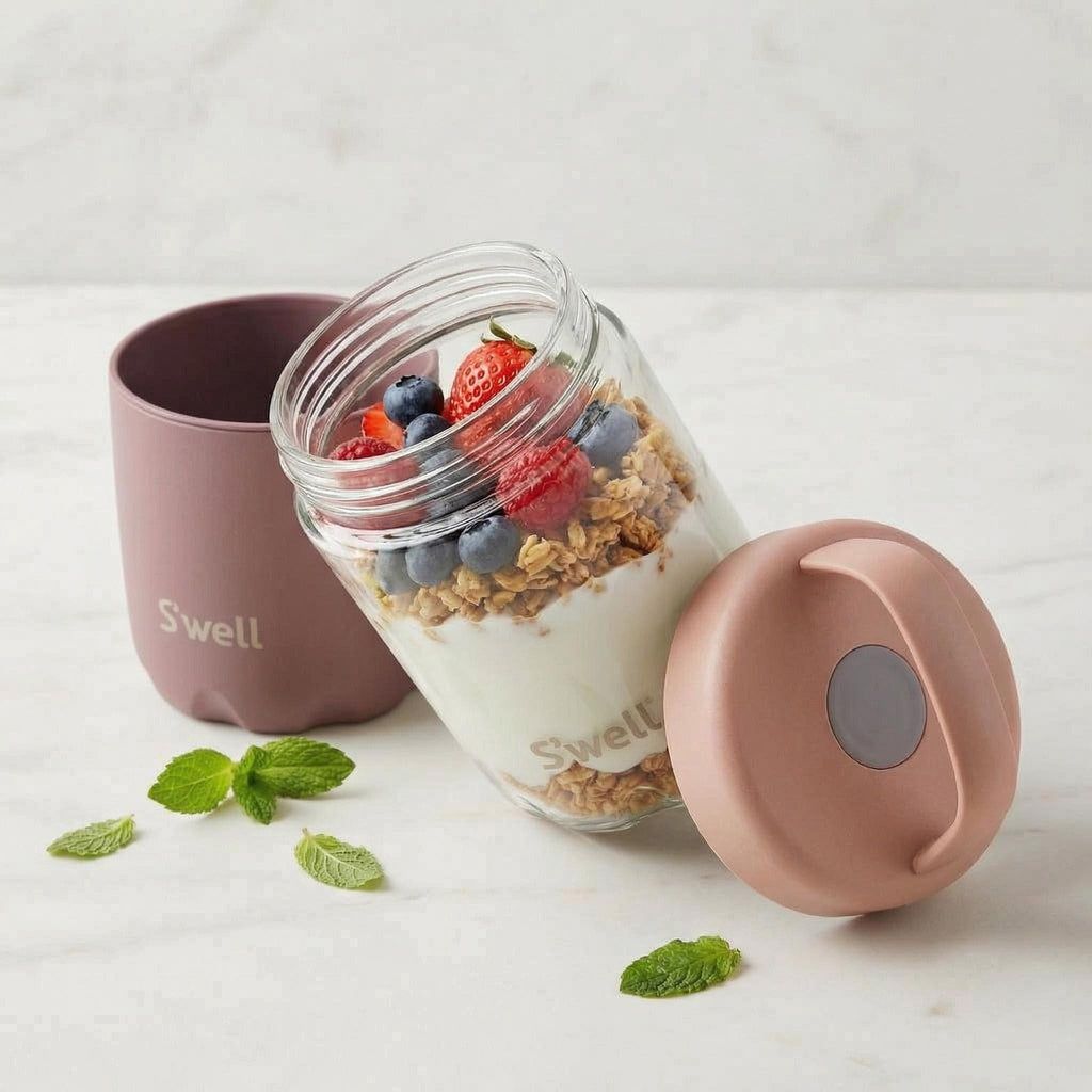 Glass 16oz Food Container | Glass+ Stainless Steel