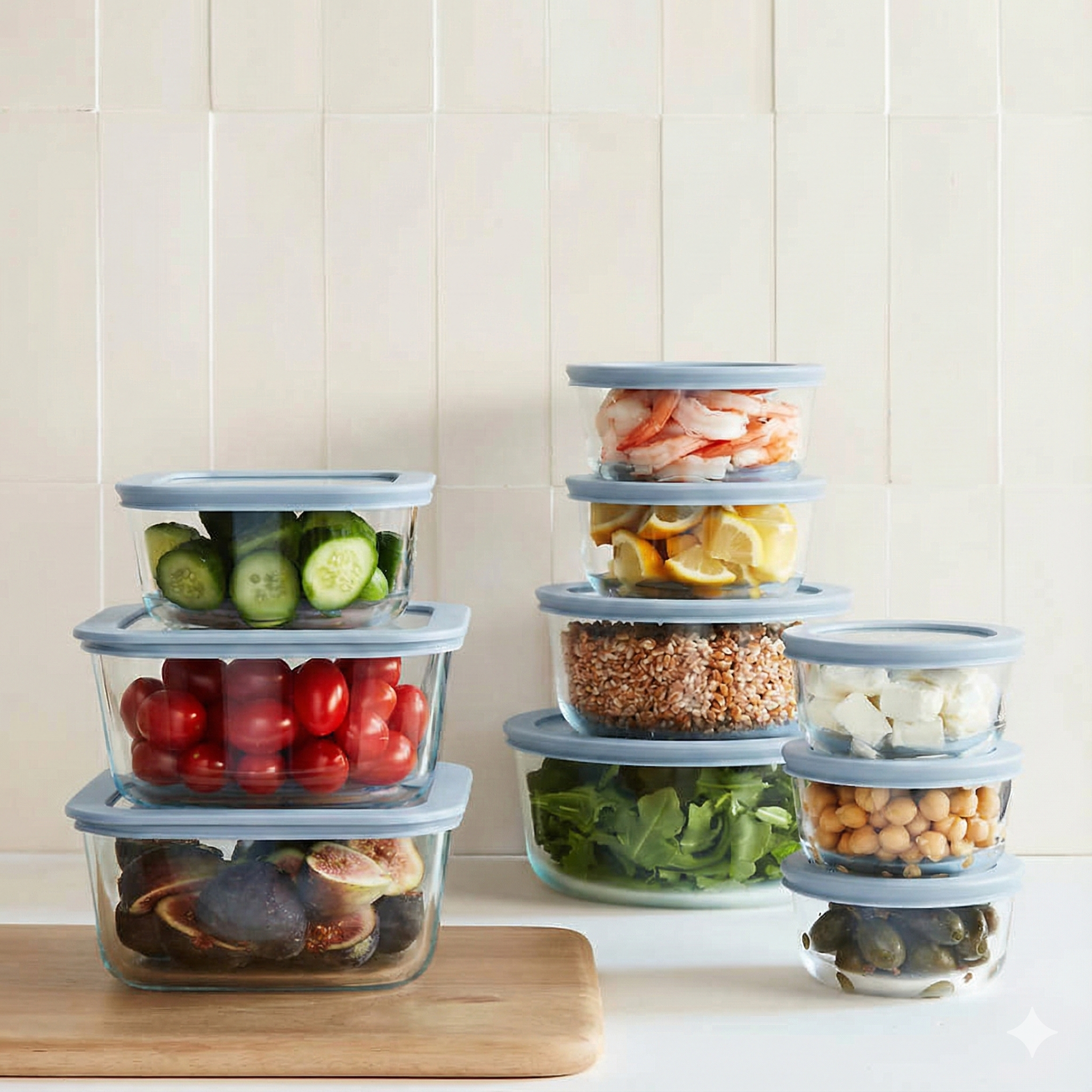 Glass Food Storage Set | Round 3PC