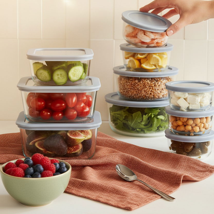 Glass Food Storage Set | Round 3PC