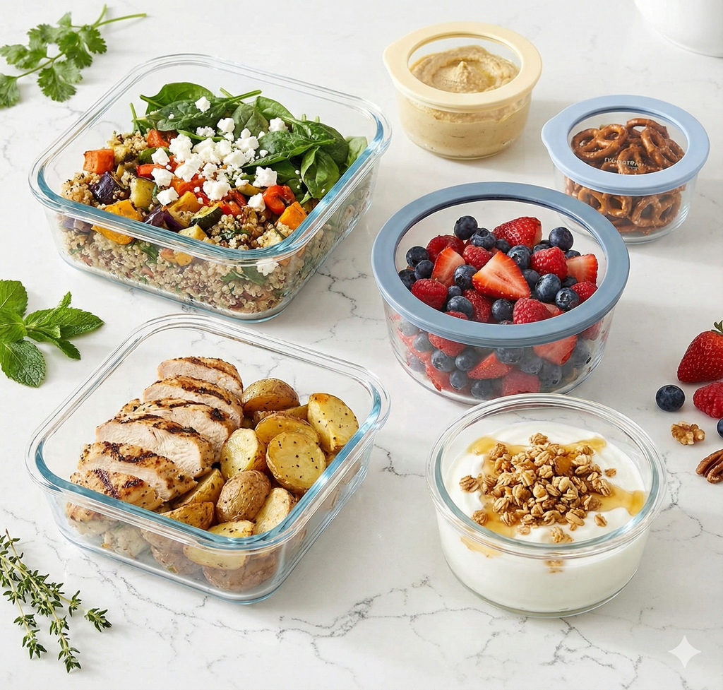 Glass Food Storage Set | Round 3PC
