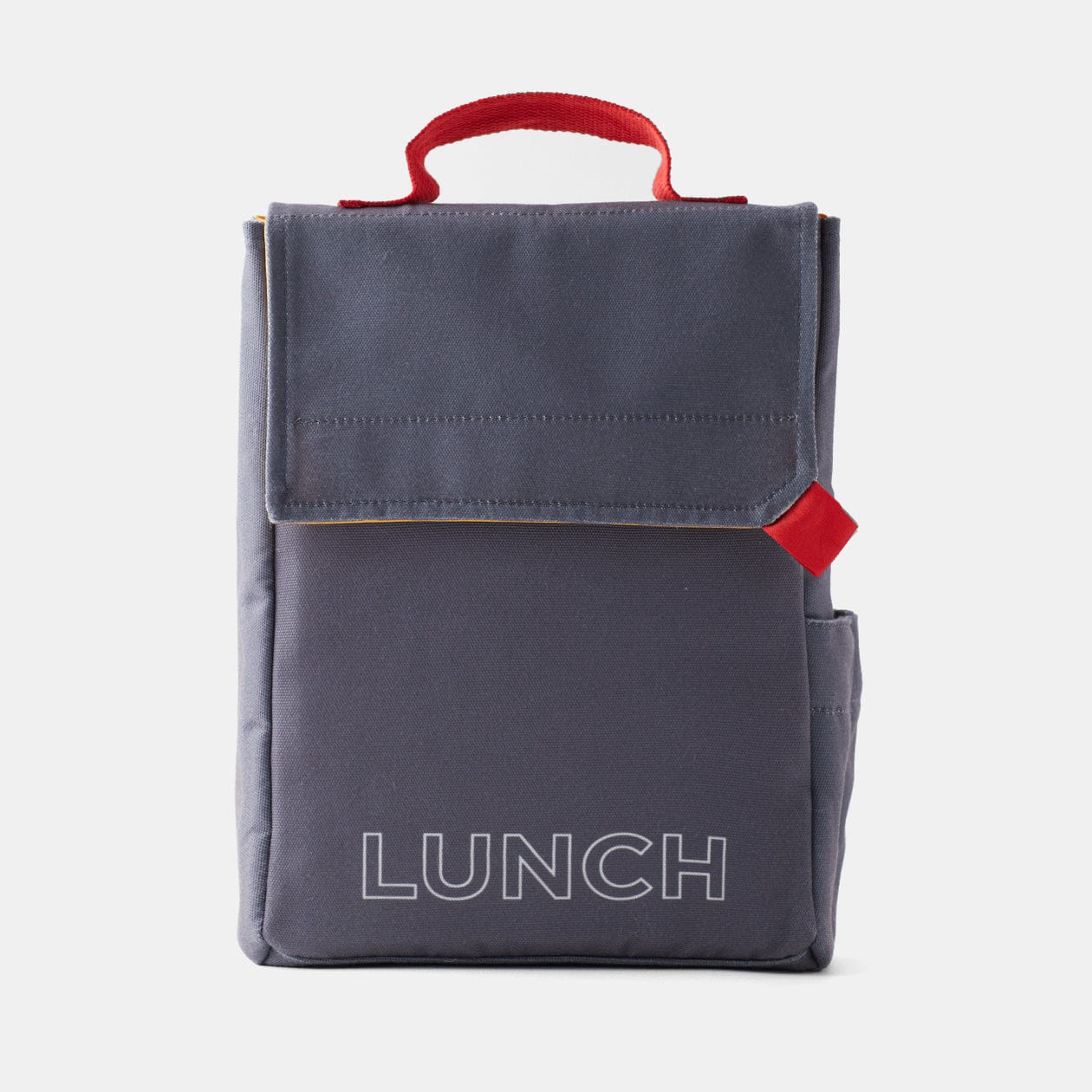 #color_gull grey lunch | Grey fabric lunchbox with bright red details and text graphic that says Lunch. | hover::https://cdn.shopify.com/s/files/1/0219/2354/files/LunchSack-5287476-GullGreyLunch.jpg?v=1660759839