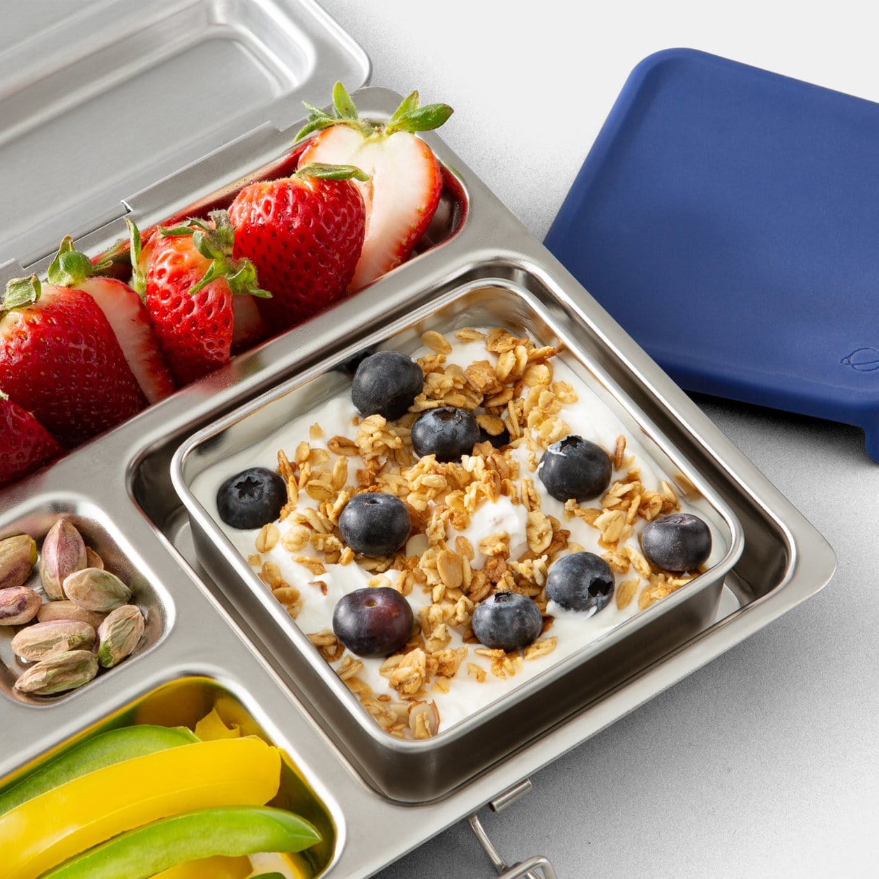 Big Square Dipper inside PlanetBox Rover lunchbox. 