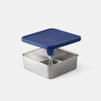 Navy Big Square Dipper with lid hovering above. 