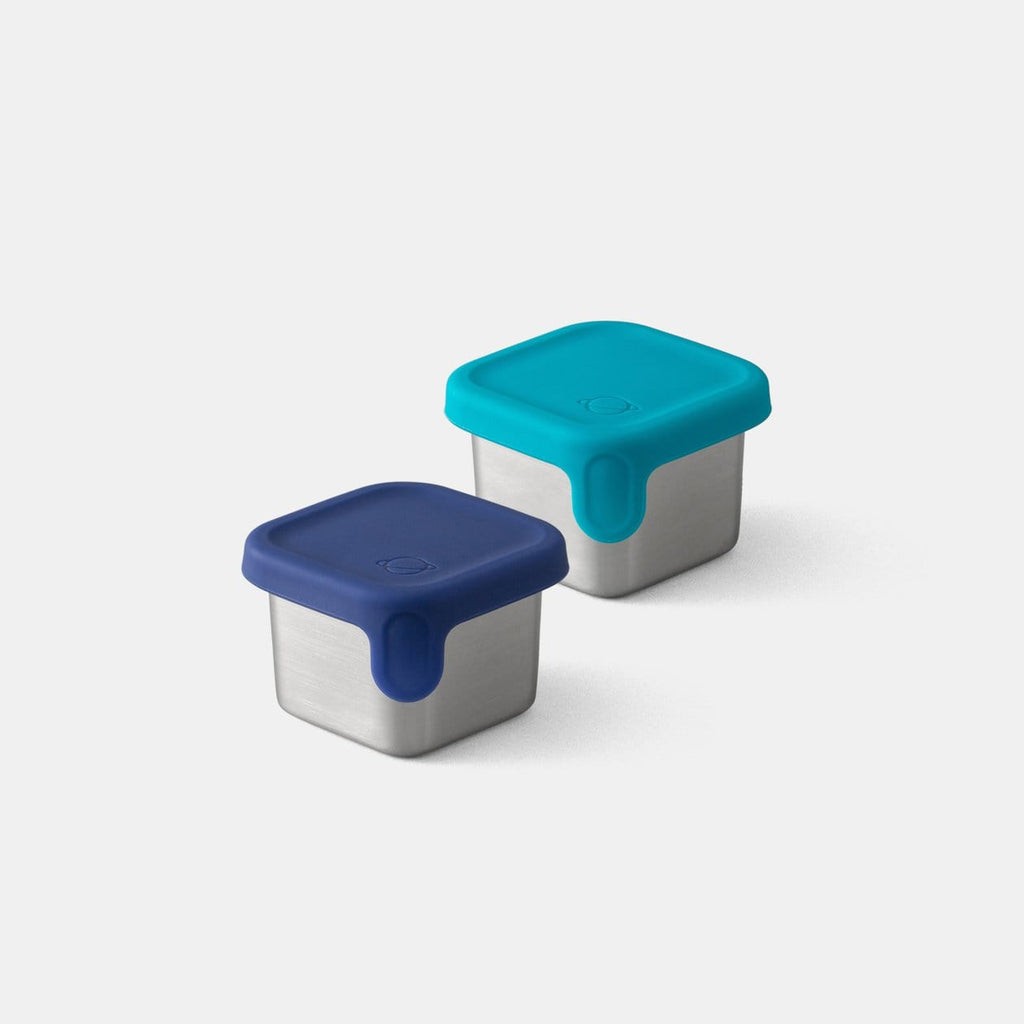 Side by Side comparison of Teal and Navy colors of Little Square Dippers. 