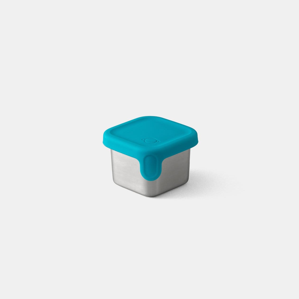 color::Teal | Little Square Dipper with Teal Silicone lid secured on top of container. 