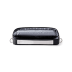open view of black currant slim sleeve showing grey interior.