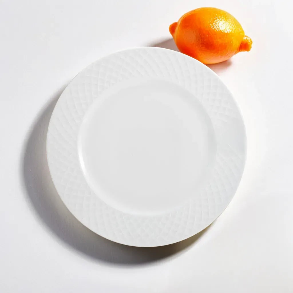 Trellis White 36 Piece Dinnerware Set, Service for 6